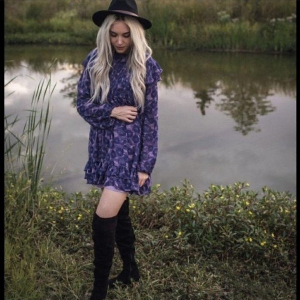 Free People Mini Dress Violet Combo NWT - Picture 2 of 12
